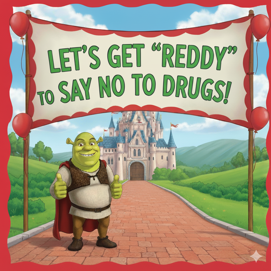 Monday - Lets Get Reddy to Say no to Drugs!