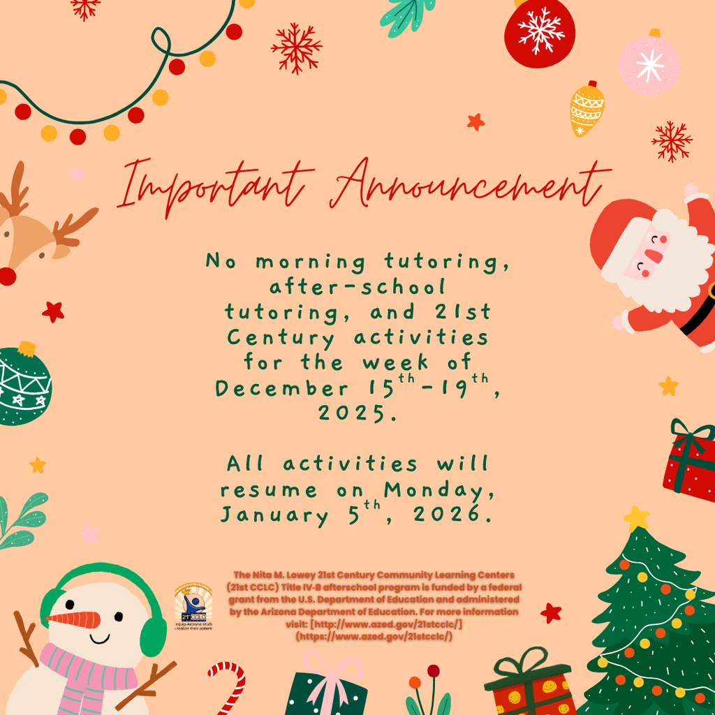 no tutoring week of Dec. 15th