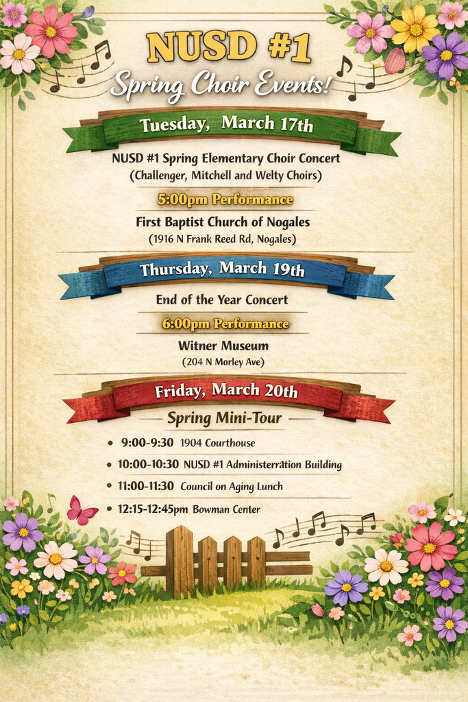 Challenger Spring Choir Events!
