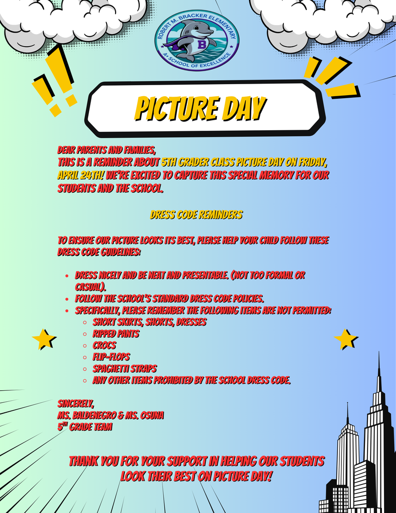 5th grade pic class reminder