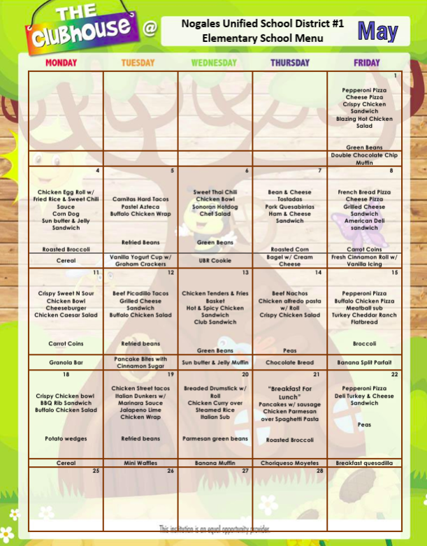 may lunch menu