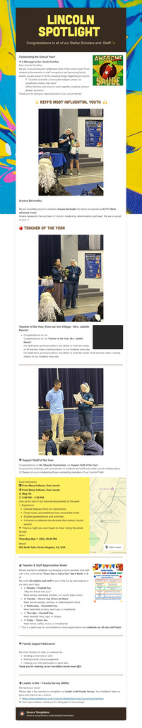 weekly newsletter