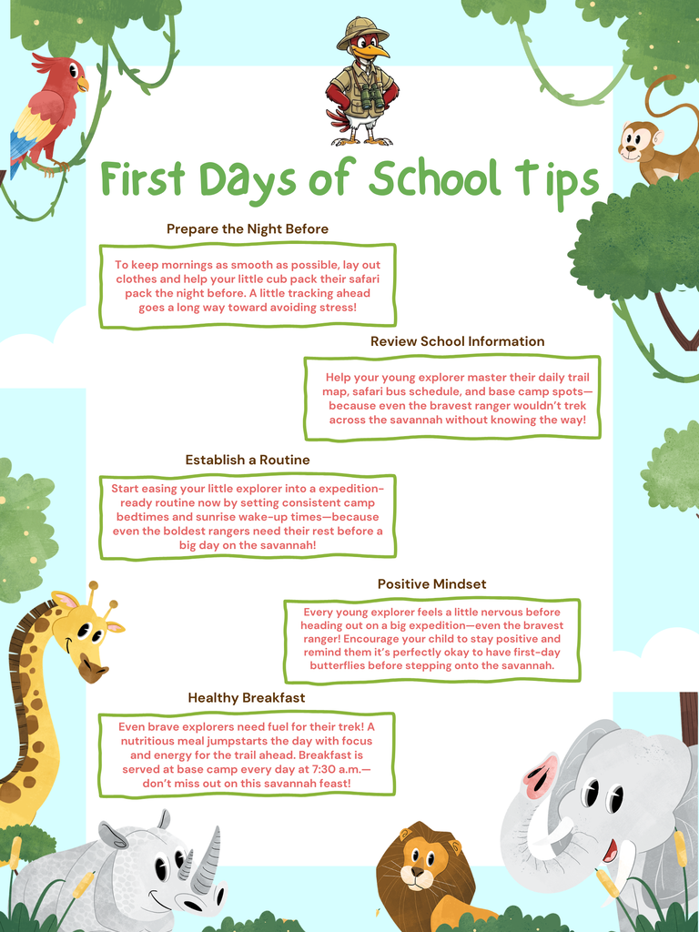 firs day tips English