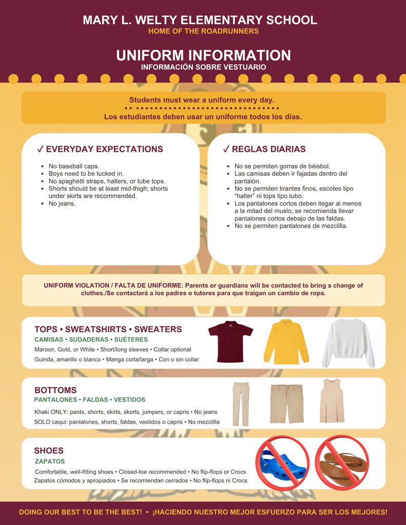 Welty dress code guidelines