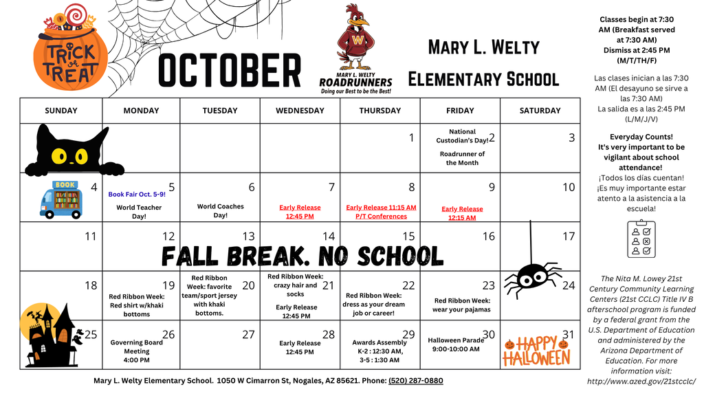 october calendar