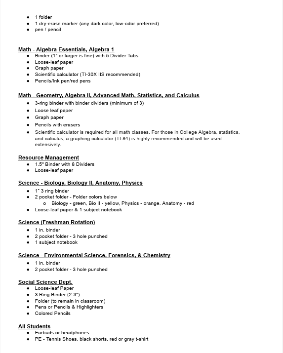 25-26 HS Supply List pg 2