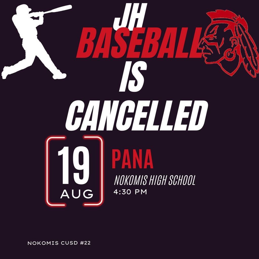 JH Baseball is cancelled this evening