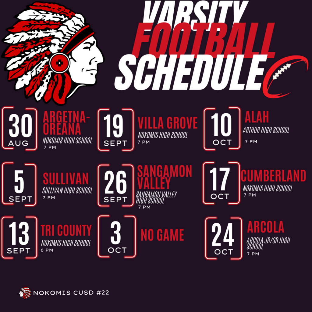 2025 Varsity Football  Schedule 
