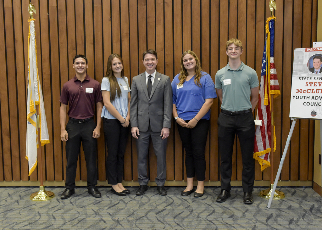 Fausto Centeno, Fallon Knodle, Senator McClure, Alivia Sabol, Glavine Himes