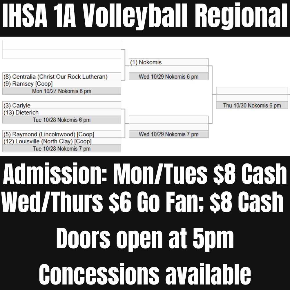 IHSA 1A HS VB Regional Bracket 25-26
