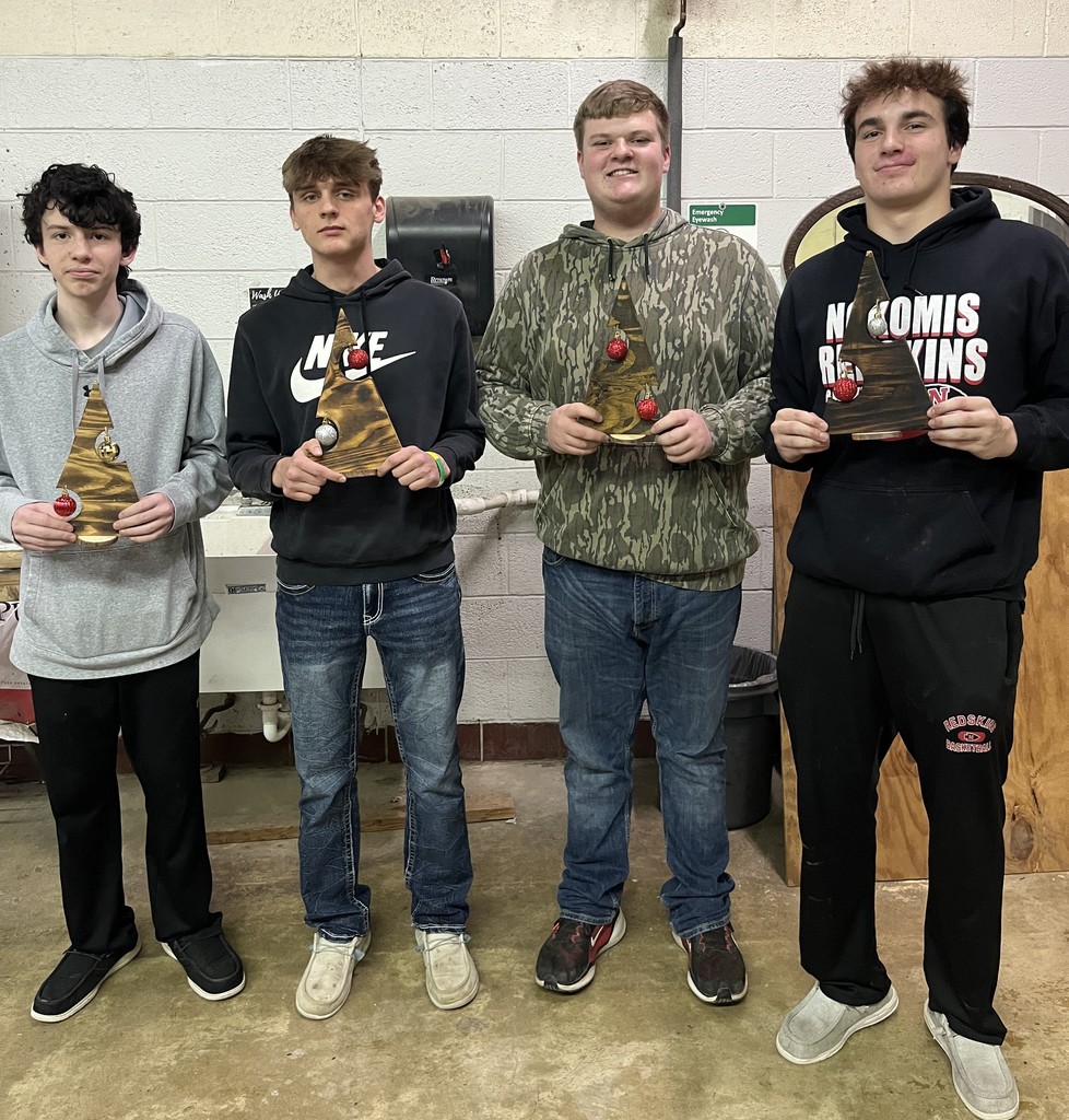 Ag students made Christmas trees.