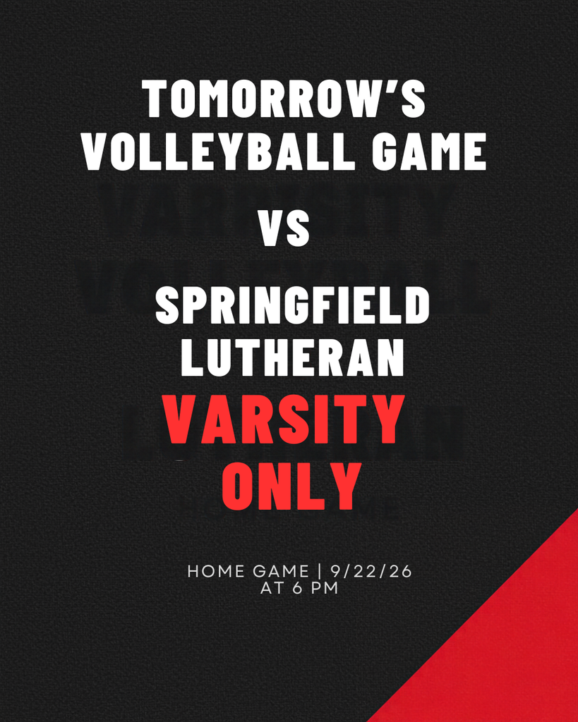 Tomorrow's Volleyball Game Varsity Only