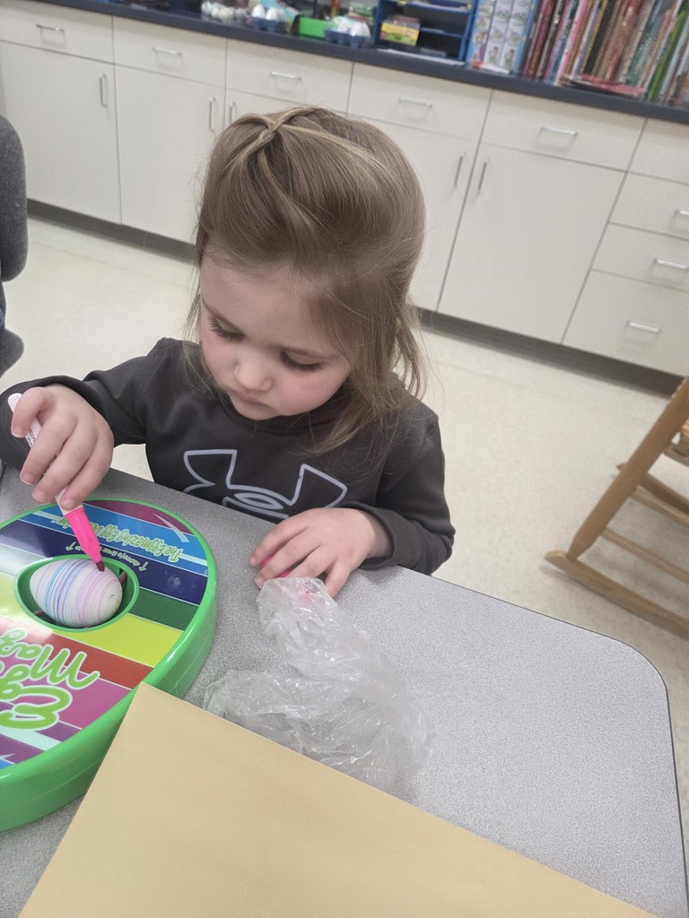 3 Year Old class Easter egg making.