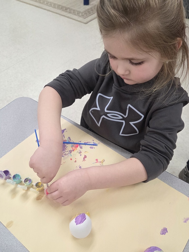 3 Year Old class Easter egg making.