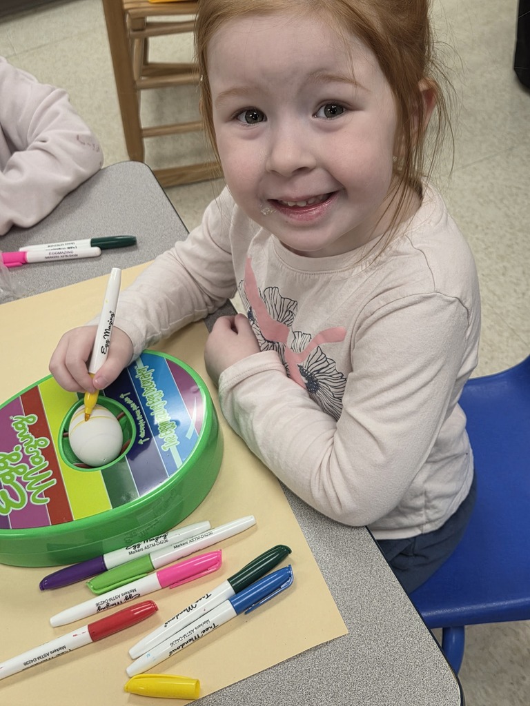 3 Year Old class Easter egg making.