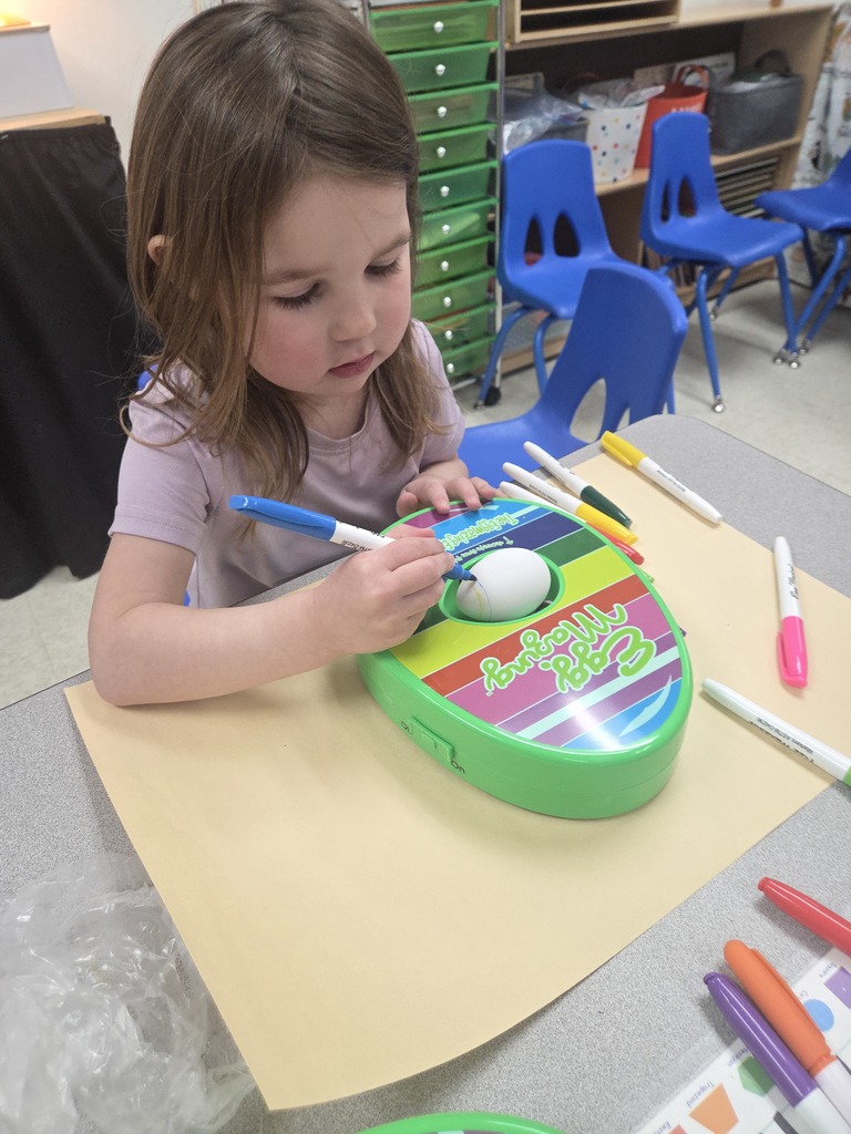 3 Year Old class Easter egg making.