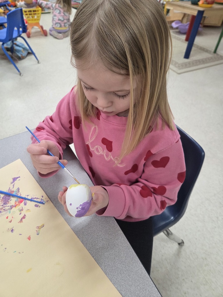 3 Year Old class Easter egg making.