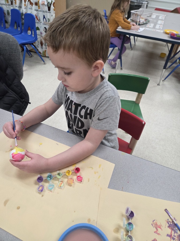 3 Year Old class Easter egg making.