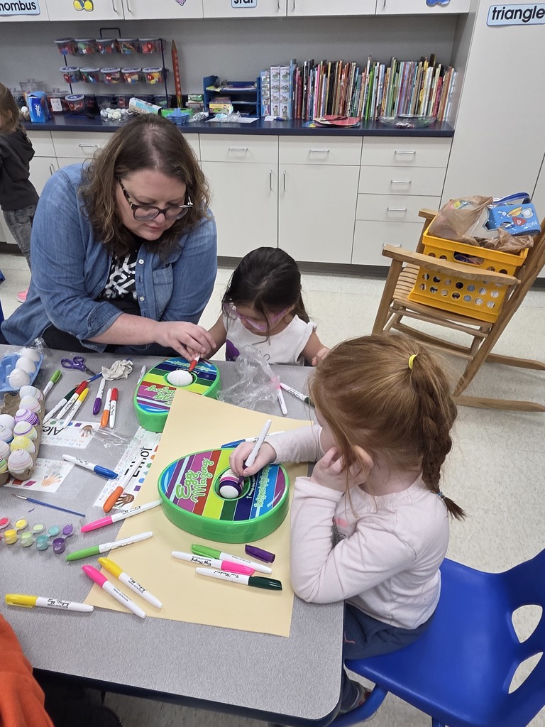 3 Year Old Class Easter egg making.
