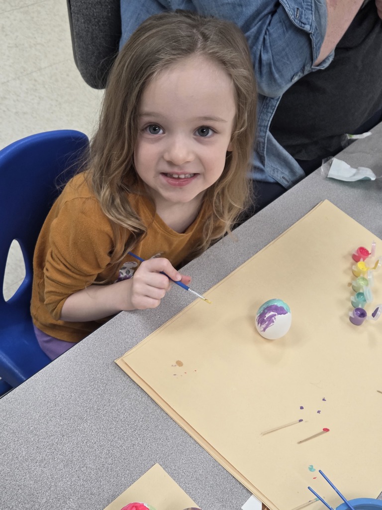 3 Year Old Class Easter egg making.