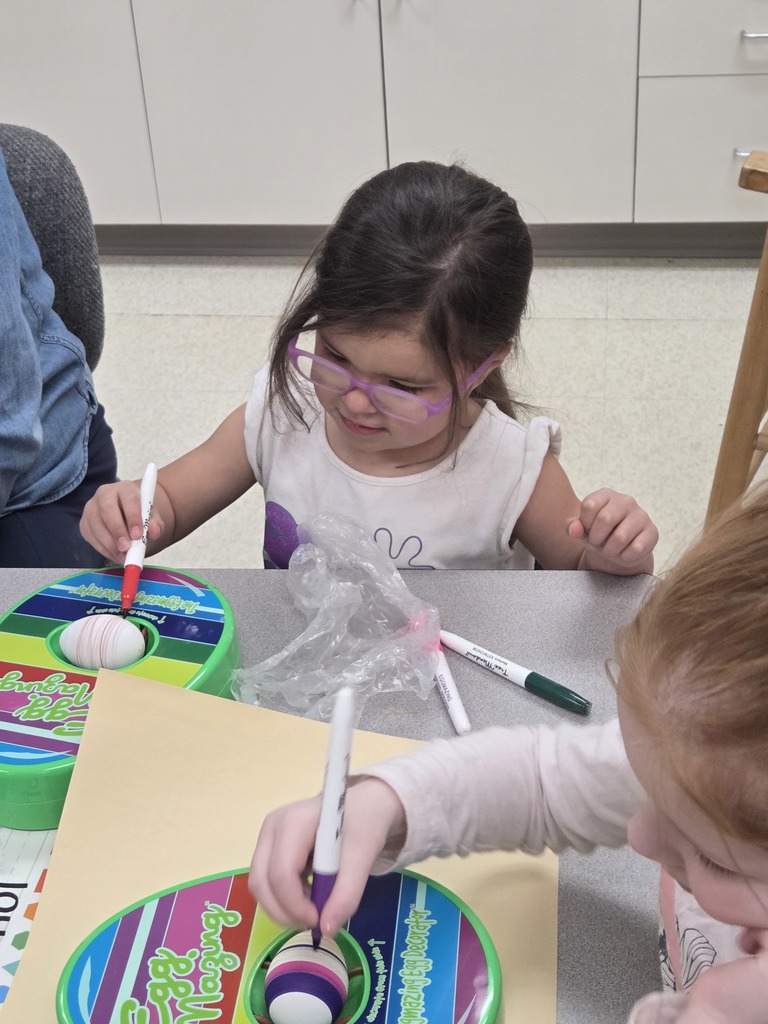 3 Year Old Class Easter egg making.