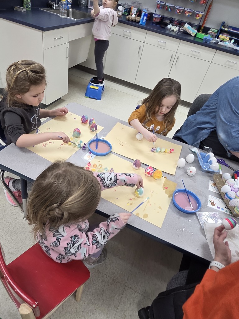 3 Year Old Class Easter egg making.