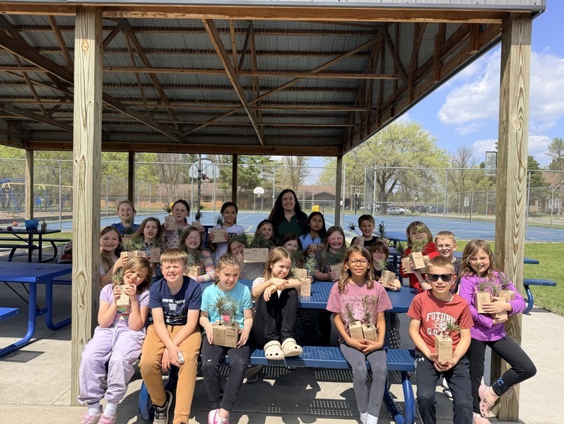 2nd and 3rd graders participated in the Ticcit tree presentation and planting with Tina Lecy.