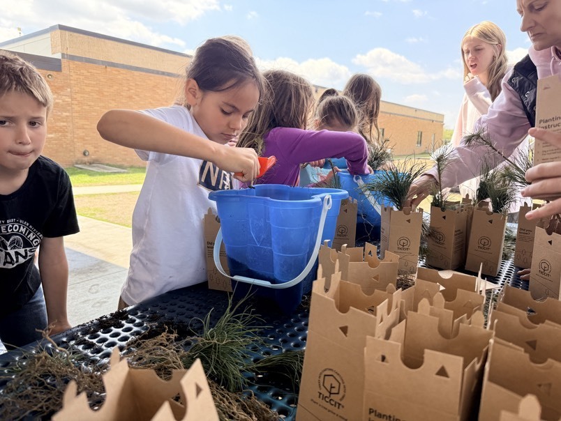 2nd and 3rd graders participated in the Ticcit tree presentation and planting with Tina Lecy.