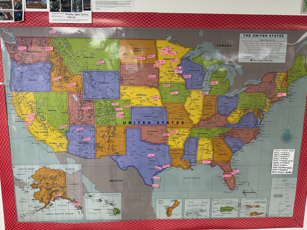 The fourth graders’ travel buddies made it back home to us! They visited 22 different states and 11 countries. One even went to the Winter Olympics in Milan! We have a couple still out traveling and hope they make it back soon! Allison Worms (Grefsrud) 4th grade teacher Norman County East