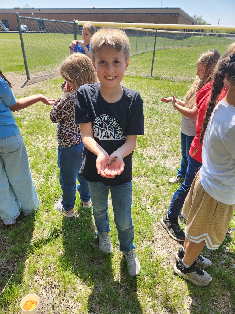 Mrs. Hoven's 2nd grade class releasing their butterflies on a nice spring day. What a fun science project!