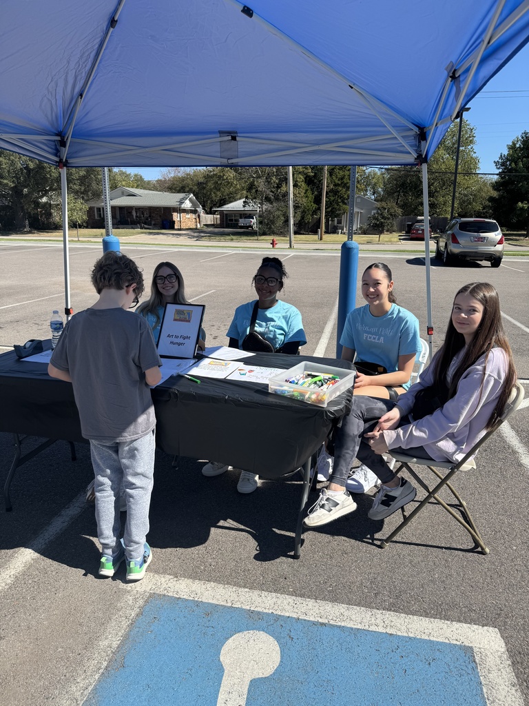 Various images of Norman North FCCLA members volunteering at the annual Cleveland County CROP Walk
