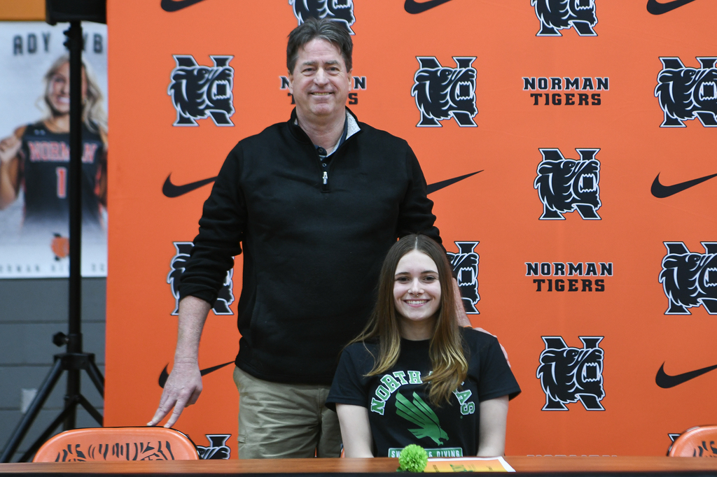 Various photos of Norman High students signing on Signing Day