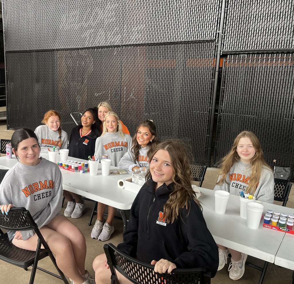 Various photos of NHS cheer helping with special olympics.