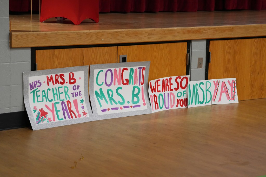 Various photos of Brooke Barnett's Teacher of the Year Parade