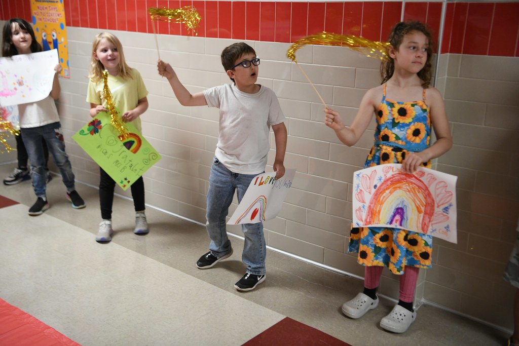 Various photos of Brooke Barnett's Teacher of the Year Parade