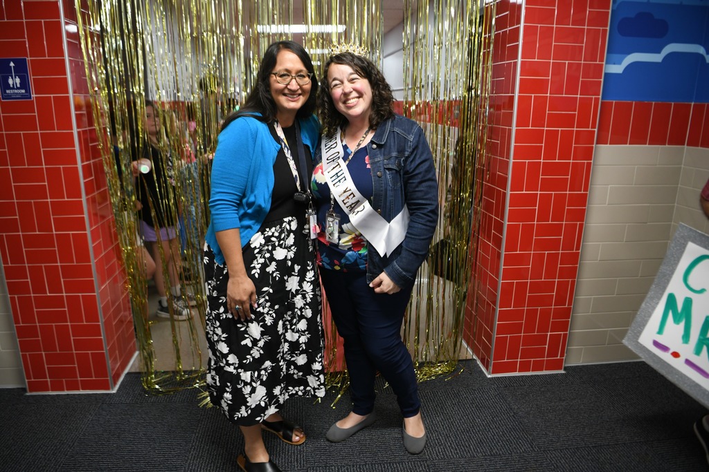 Various photos of Brooke Barnett's Teacher of the Year Parade
