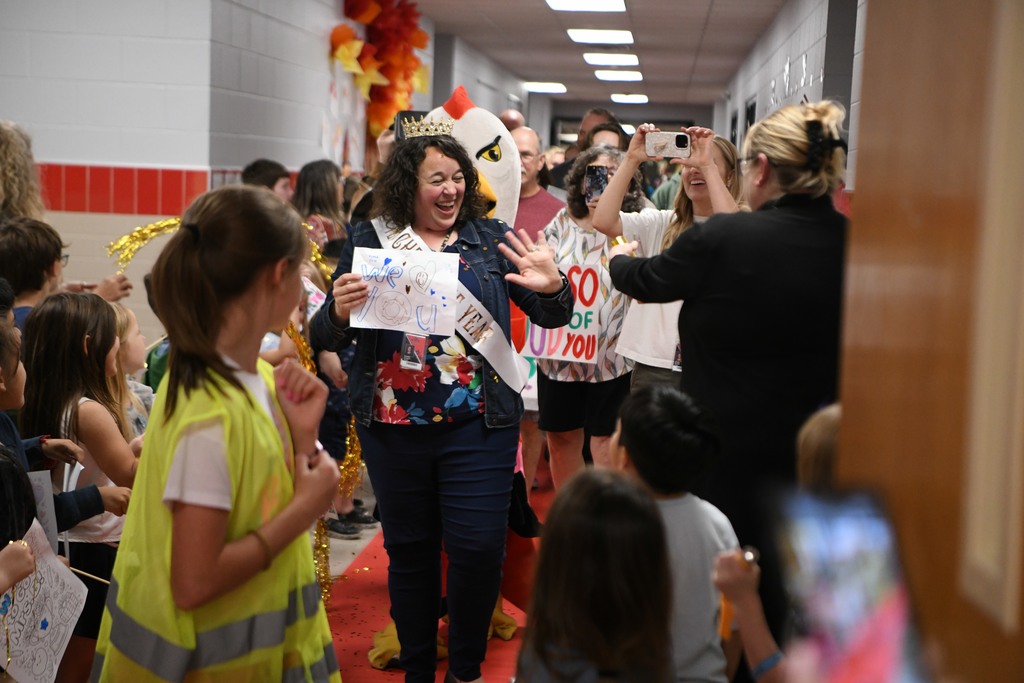 Various photos of Brooke Barnett's Teacher of the Year Parade