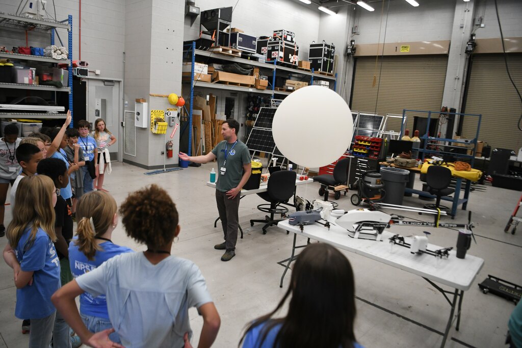 Various photos of STEM winners at NWS.