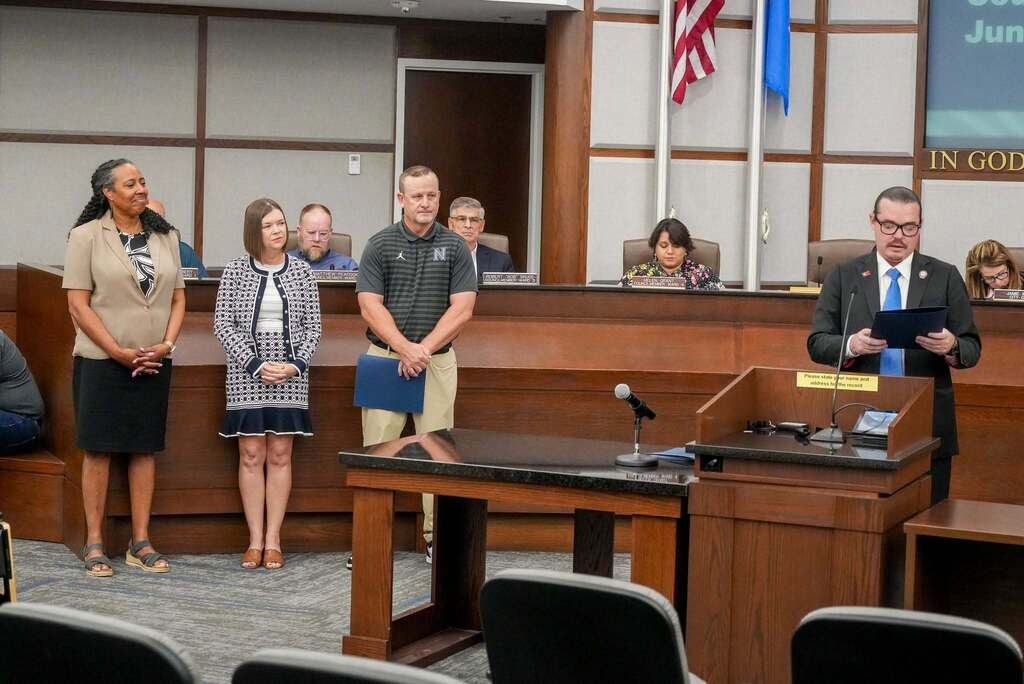 Various photos of city council.