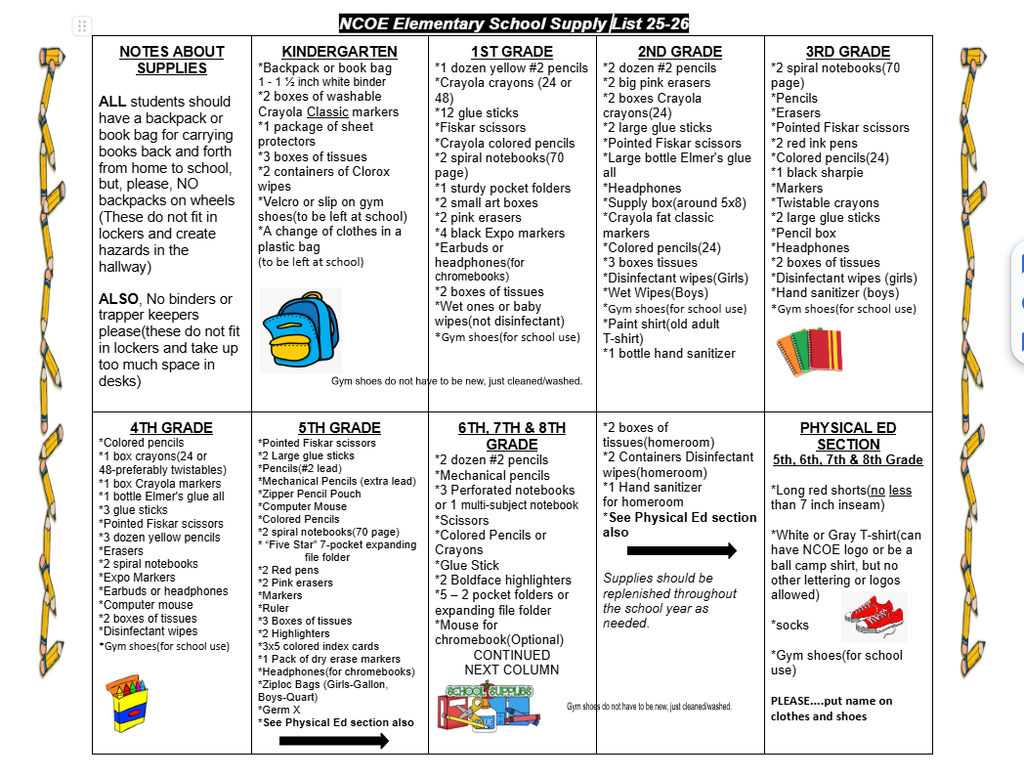 25-26 School Supply List