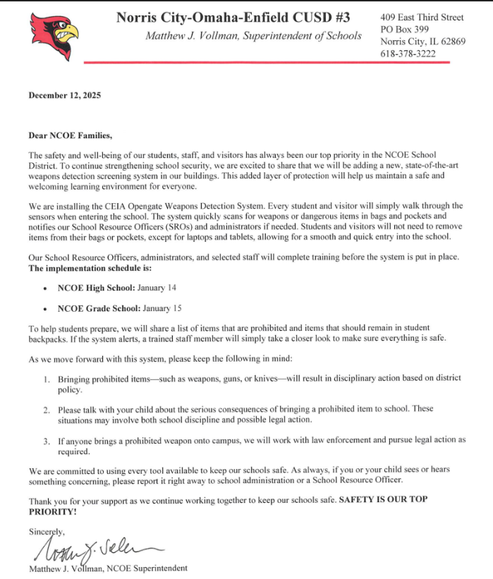 Weapons Detection System Notice