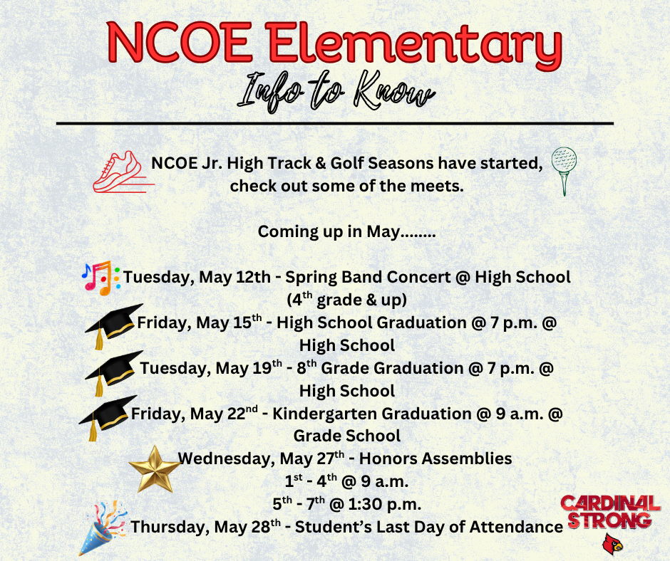 Info to Know (4/24)