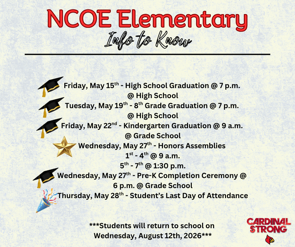 Info to Know (5/15)