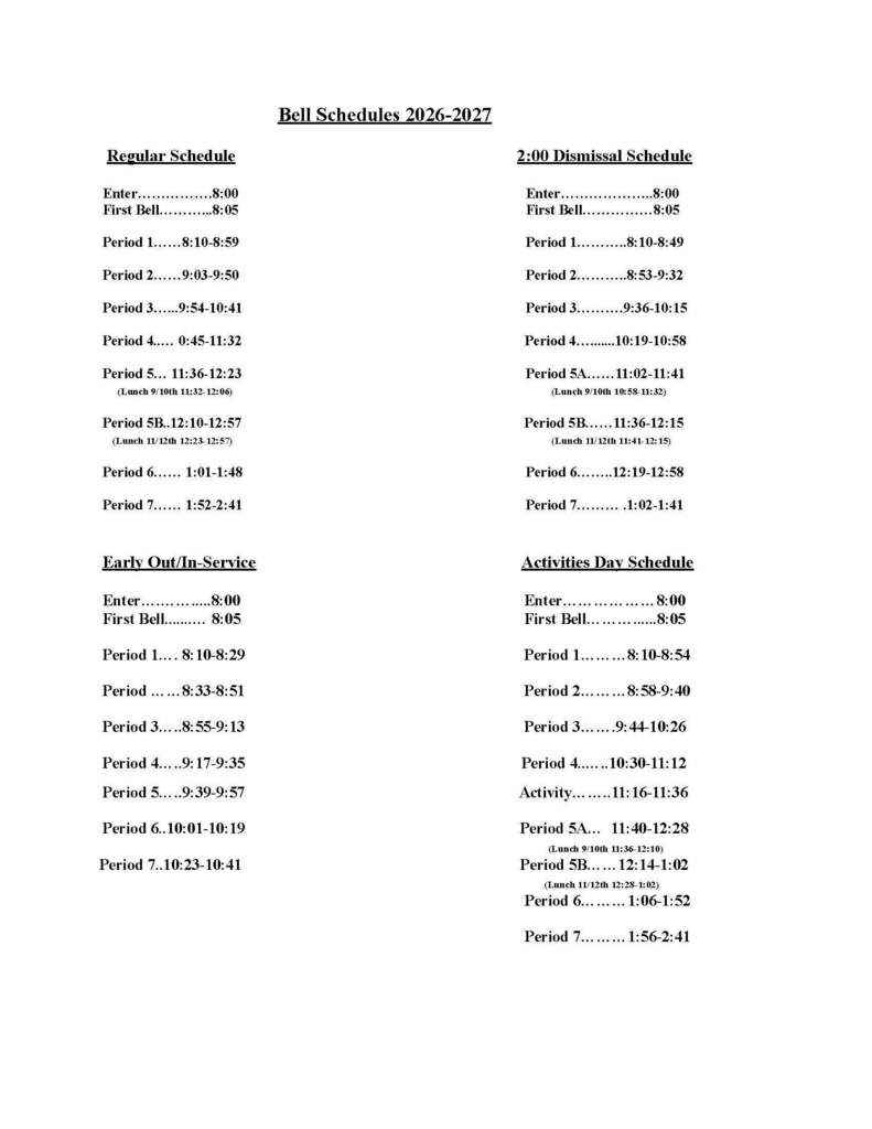 Bell Schedule