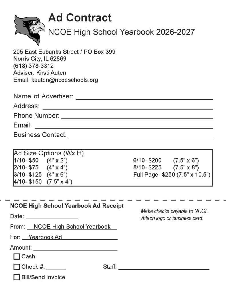 HS Yearbook Ad Contract
