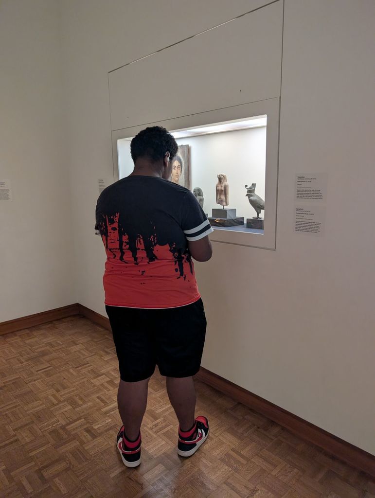 learner exploring the art museum