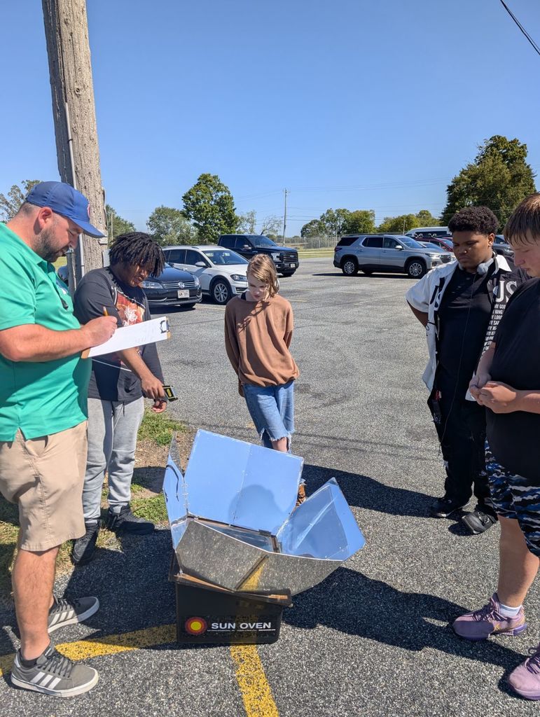 learners experimenting with solar panels.