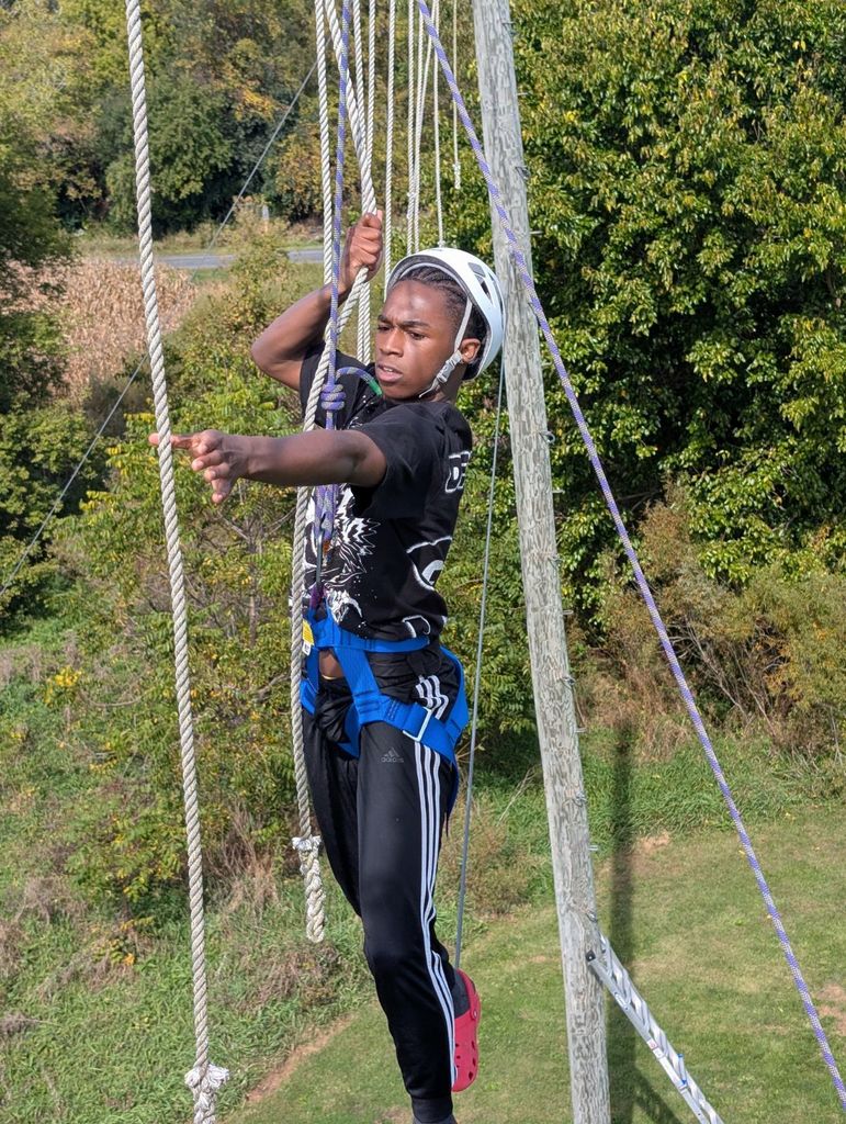 learner doing hgh ropes