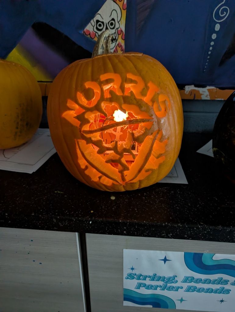 Norris carved pumpkin
