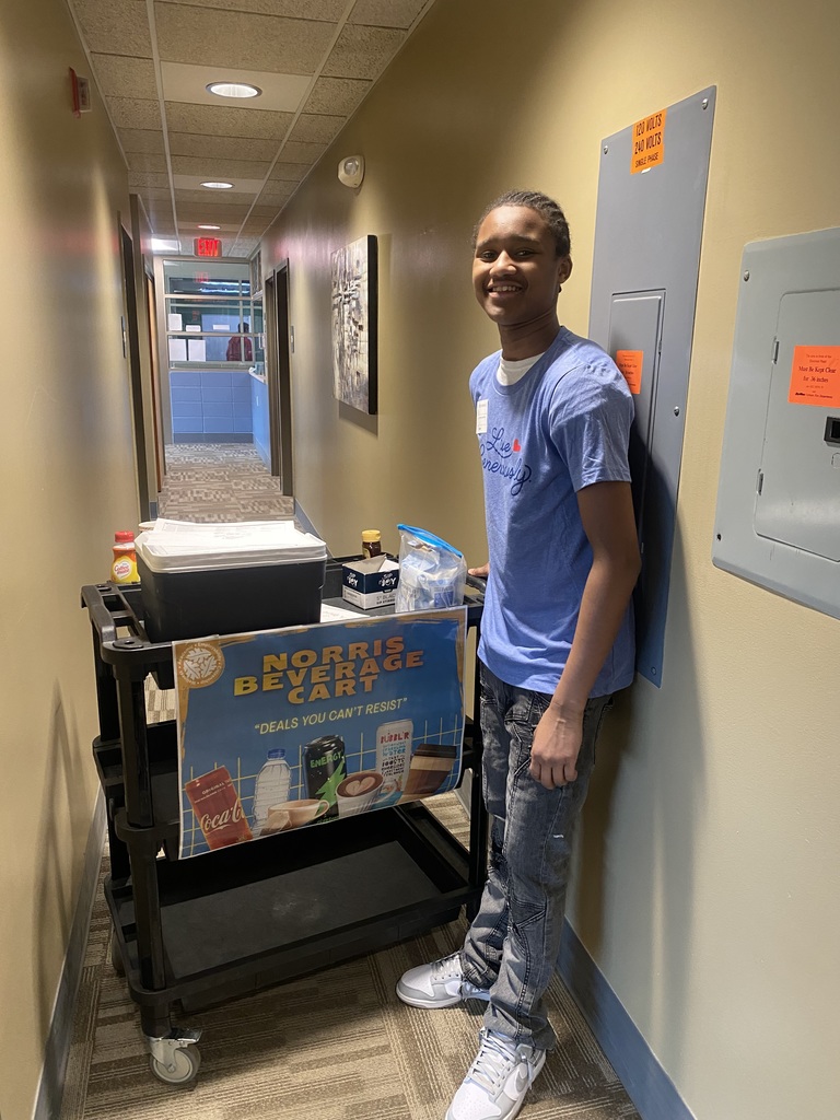 a male learner and his beverage cart